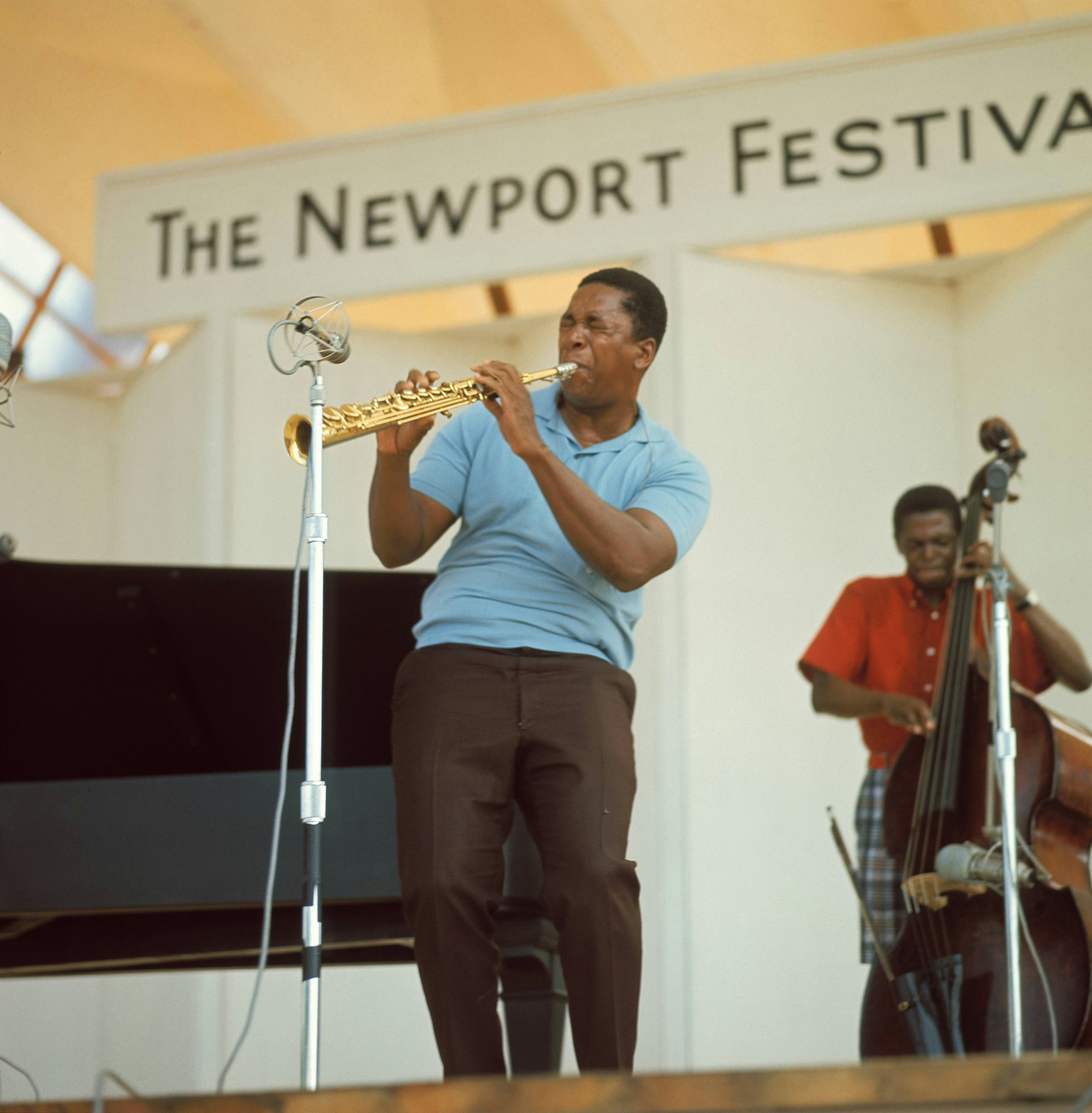 Coltrane at the Newport Jazz Festival. Photo by Gai Terrell/Redferns.